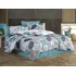 Povlečení BedTex Exclusive Linna listy tyrkysové 140 x 200, 70 x 90 cm zipový uzávěr