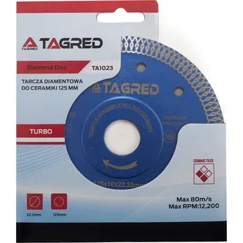 Řezný kotouč Tagred TA1023, Diamantový kotouč na řezání kamene, kameniny, dlaždic a keramiky | 125x22,23mm