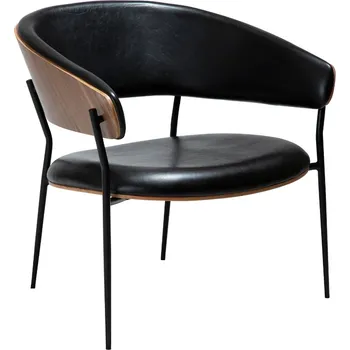 Křeslo ​​​​​Dan-Form Ořechové křeslo DAN-FORM Crib s koženkovým sedákem