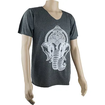 Pánské tričko Tričko pánské Ganesh Head V-výstřih L tmavě šedá