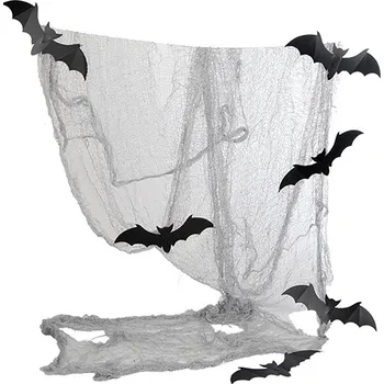 Karnevalový doplněk Dekorace - Látka s netopýry - 75x300 cm