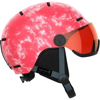 Chránič hlavy Lyžařská helma Salomon Grom Visor S2 Rental Velikost: 53-56 pink univers