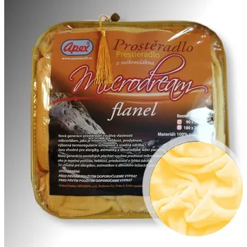 Prostěradlo Apex® produktová řada Flanel 1L - Mikroplyšové prostěradlo Apex Microdream Flanel - 90/200 - Žlutá
