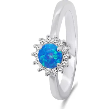 Prsten Brilio Silver Nádherný stříbrný prsten s opálem a zirkony RI056WB 52 mm + 2 měsíce na vrácení zboží