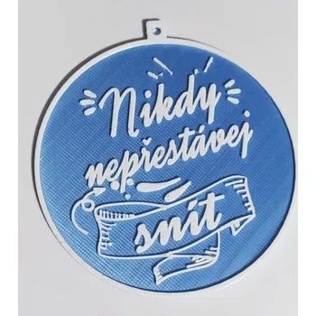 Nikdy nepřestávej snít - plastová dekorace - Tmavě zlatá