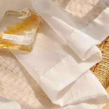 Záclona Lehce průsvitné záclony pro moderní obývák - Bílá,500x250cm,Oka