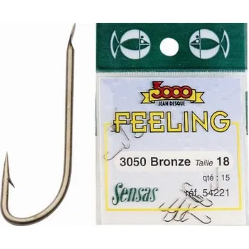 Rybářský háček 15ks - Háček Sensas Feeling 3050 Bronze Velikost 20