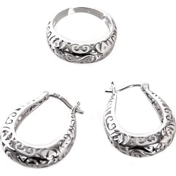 Souprava šperků Souprava stříbro Spirály vyřezávané 09