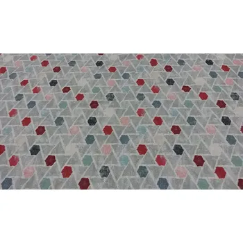 BYTEMA Bavlněná látka PETI MOKKA GEO červená šíře 150 cm