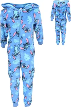 Dívčí pyžamo The Cookie Company Dívčí fleecový overal Lilo&Stitch modrý