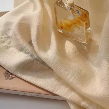 Záclona Lehce průsvitné záclony pro moderní obývák - Béžová,500x250cm,Tunel