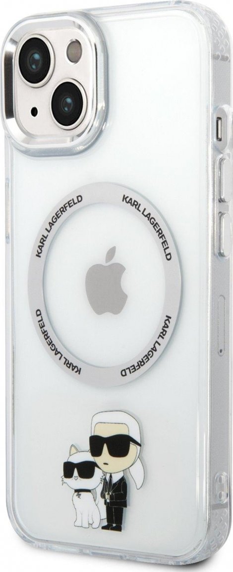Karl Lagerfeld Custodia iPhone 15 Pro Max 6.7 Bianca Karl & Choupette