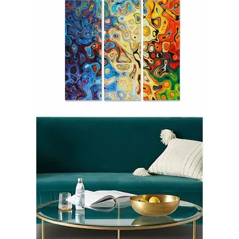 Bytová dekorace ASIR Obraz na MDF 3ks SVĚT POD MIKROSKOPEM 70 x 50 cm