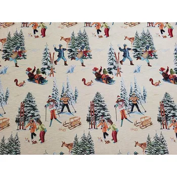 BYTEMA Gobelínová látka LYŽAŘI šiře 280 cm