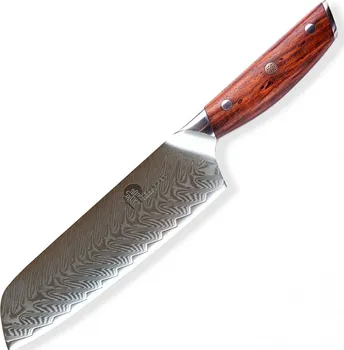 Kuchyňský nůž Dellinger Rose-Wood Damascus XZ-B27RW7 nůž Santoku 17,5 cm
