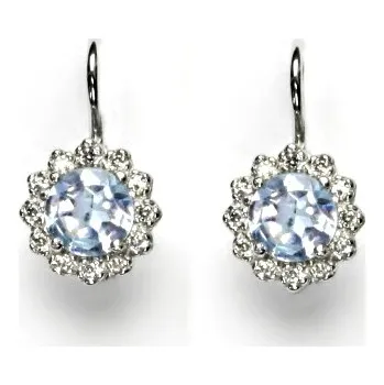 Náušnice Zlaté náušnice Kate přírodní topaz sky - NK1495 - bílé zlato (Náušnice z bílého zlata s topazem )