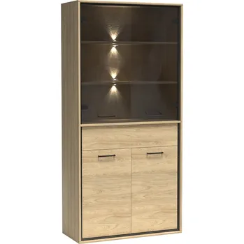 Šatní skříň Vitrína MEDIOLAN M3 Natural Hikora