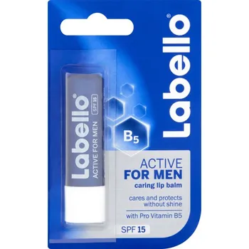 Péče o poprsí Labello Active for Men balzám na rty pro muže, 4,8 g