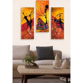 Bytová dekorace ASIR Obraz na MDF 3ks TANČIT, ŽIT I BOJOVAT 20 x 50 cm