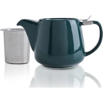 Konvice na čaj Porcelánová čajová konvice se sítkem z ušlechtilé 550 ml zelená - VIVILINEN (Konvička na čaj s filtrem, 0,55 l, zelená - VIVILINEN)
