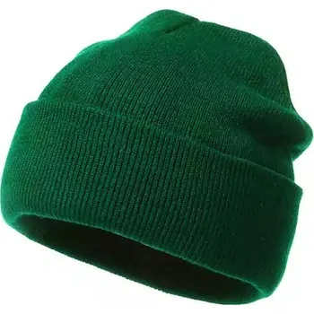 Čepice Dámská zimní čepice s výšivkou - 001 Plně zelená M