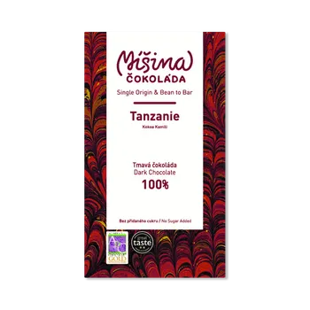 Čokoláda Míšina čokoláda Tmavá 100% Tanzanie 50 g