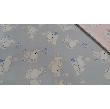 BYTEMA Dětská dekorační látka SLONI modrá šíře 140 cm