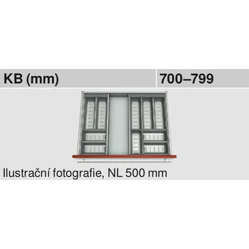 Příborník do zásuvky Příborník BLUM ORGA-LINE sada misek 450 mm ZSI.450BI3N + ZSI.450BI2N (od 700 mm)