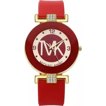 Hodinky Elegantní dámské hodinky se silikonovým řemínkem - Červené