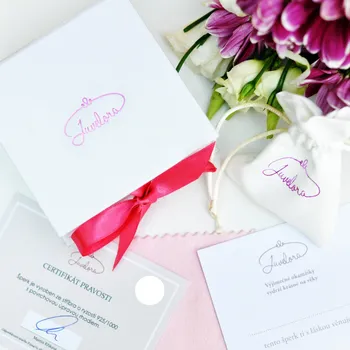 Dárková krabička Velké dárkové balení - krabička s mašlí, semišový pytlík, čistící utěrka a věnovací karta - JUVE02