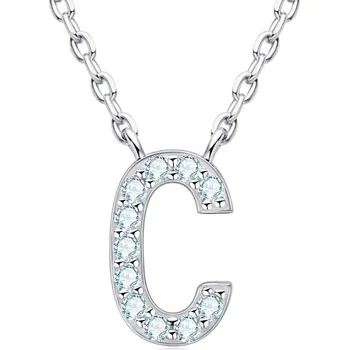 Šperk NUBIS® Stříbrný náhrdelník s moissanity - písmeno - MN423-C