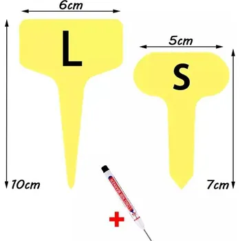 Značky pro sazenice | 100 kusů - Žlutý,50 ks + pero,5 x 7cm