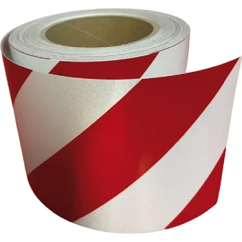 Reflexní páska 3M samolepicí červená-bílá, pravá, DIN 4844 - balení 1 metr