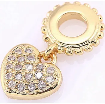 Přívěsek B-TOP Přívěsek na náramek SRDCE Druh barvy: Zlatá