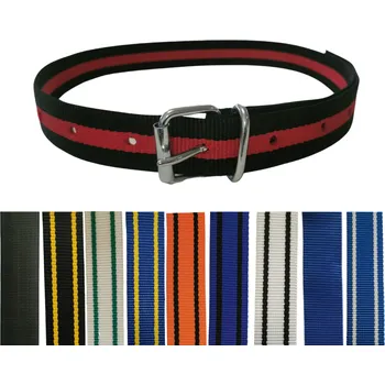 krční řemen, přezka se zajištěním, 120 cm modrý s černými pruhy