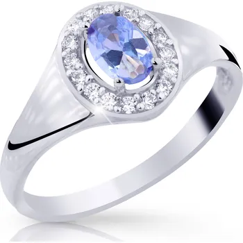 Prsten Zlatý prsten se světle modrým zirkonem, 2.18 g, 54