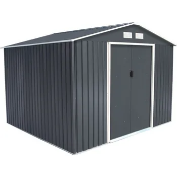 Zahradní domek Tradgard Kovová kůlna na nářadí 277 x 255 x 202 cm šedá