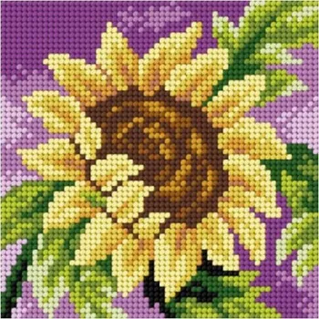 Textilie Předloha vyšívací Slunečnice 15x15cm (Gobelínové plátno (stramín) s natištěným obrázkem s motivem Slunečnice. Kreativní předloha od výrobce Orchidea. Bavlněná vyšívací předloha s rozměry 15 x 15 cm. Kód výrobce: 2758.)