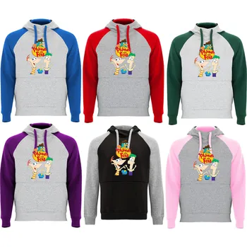 Chlapecká mikina Více barevná mikina Phineas a Ferb Barva: Melírová / červená, Velikost: 122/128 - 7/8let