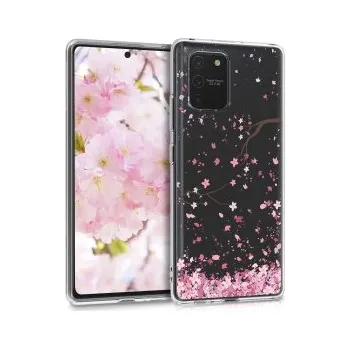 Pouzdro na mobilní telefon Průhledné pouzdro s designem třešňový květ pro Samsung Galaxy S10 Lite - růžová