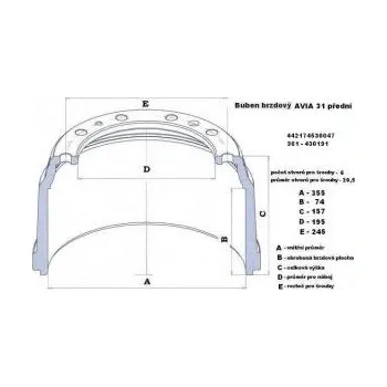 Brzdový buben Brzdový buben Avia 31 přední 560