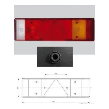 Zadní světlomet Zadní světlo pro přívěsy a návěsy s trojúhelníkem 7 dílné levé 7933