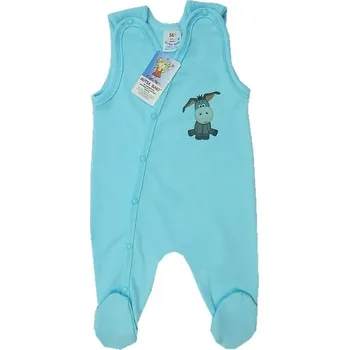 Dupačky Kojenecké propínací dupačky tyrkysová - vel. 50 oslík