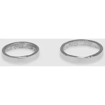 Prsten Eliška Lhotská Jewellery NEW ARCHEOLOGY Stříbrné snubní prsteny se strukturou uvnitř - tenké Ag 925/1000