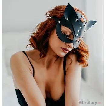 Erotická maska Kožená kočičí maska KARESS SELINA