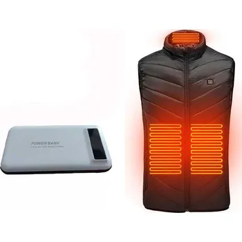Deminas Balíček Příjemná elektrická vyhřívaná vesta + powerbanka Velikost: černá M