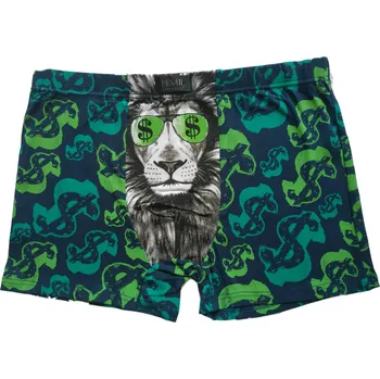 Pánské tričko Pesail Veselé pánské bavlněné trenkoslipy Lev dolar Barva: Zelená, Velikost: L