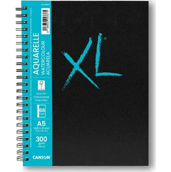 Skicák Canson XL Aquarelle v pevné kroužkové vazbě A5, 300g, 34 listů