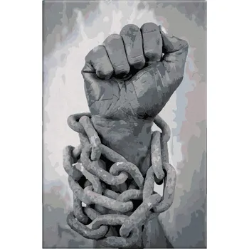 Dětské zboží Malování podle čísel - V řetězech - 40x60 cm, bez dřevěného rámu - CZ výroba