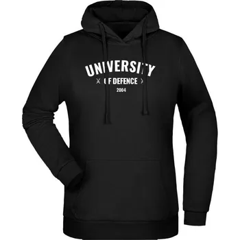 Dámská mikina Dámská mikina s kapucí University of defence - černá
